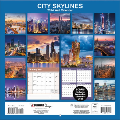 Lang City Skylines 2024 Wall Calendar Perspective: back