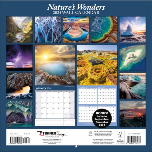 Lang Nature's Wonders 2024 Wall Calendar Perspective: back
