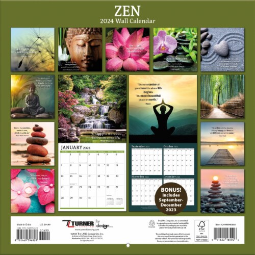 Lang Zen 2024 Wall Calendar Perspective: back