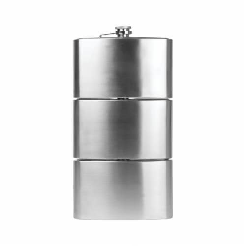 Maxam Three Flasks in One for a Fun Variety of Liquor Stainless Steel 3-24 Ounce Flasks Perspective: back