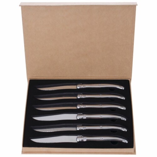 Slitzer 6-piece European Style Steak Knife Set Elegantly Contoured Kitchen Cutlery Perspective: back