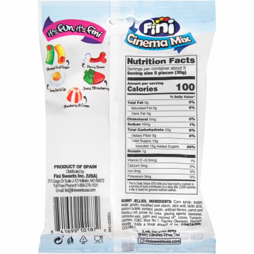 Fini Cinema Mix Gummy Candy Bag Perspective: back