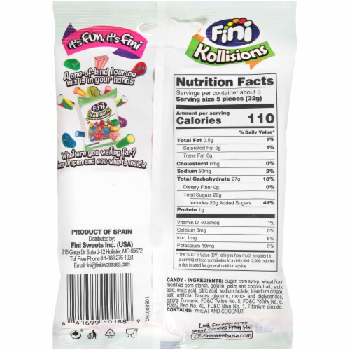 Fini Kollisions Sweet & Sour Licorice Candy Bag Perspective: back