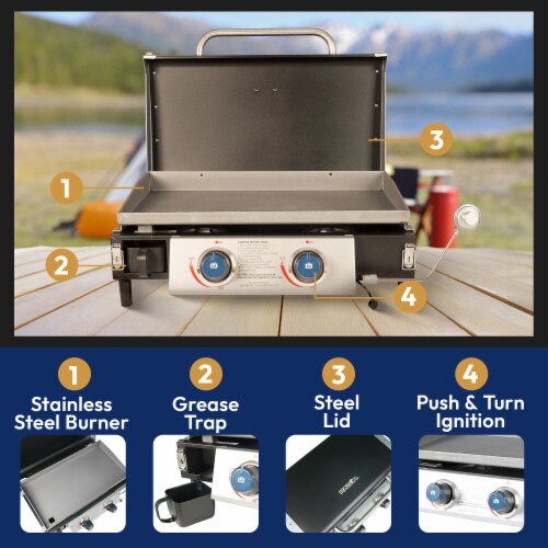 SUGIFT 4 Burner Propane Gas Grill Flat Top Griddle Grill in Black, 1 unit -  Kroger