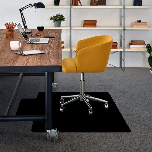 36  x 48  PVC Lipped Chair Mat in Black Perspective: back