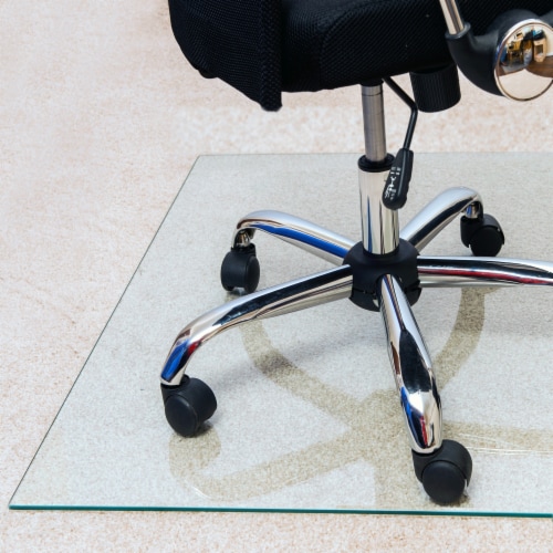 Glaciermat Heavy Duty Glass Chair Mat for Hard Floors & Carpets - 36  x 42 Perspective: back