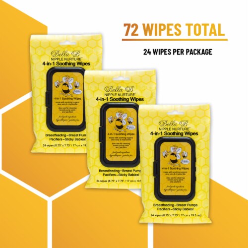 Nipple Nurture 4-in-1 Soothing Wipes 24ct - 3-Pack Perspective: back
