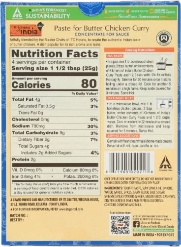 Kitchens of India Butter Chicken Curry Paste Perspective: back
