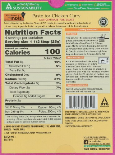 Kitchens of India Chicken Curry Paste Perspective: back