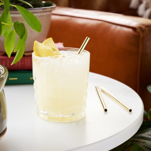 Gold Lowball Straws by Viski Perspective: back