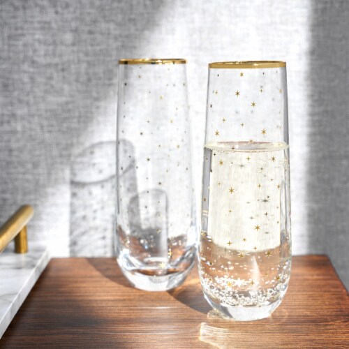 Starlight Stemless Champagne Flute Set by Twine®Starlight St Perspective: back