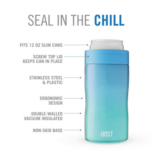 Stay-Chill Slim Can Cooler in Lagoon by HOST® Perspective: back