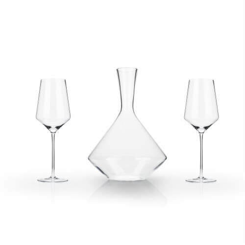 3-Piece Angled Crystal Bordeaux Set by Viski® Perspective: back