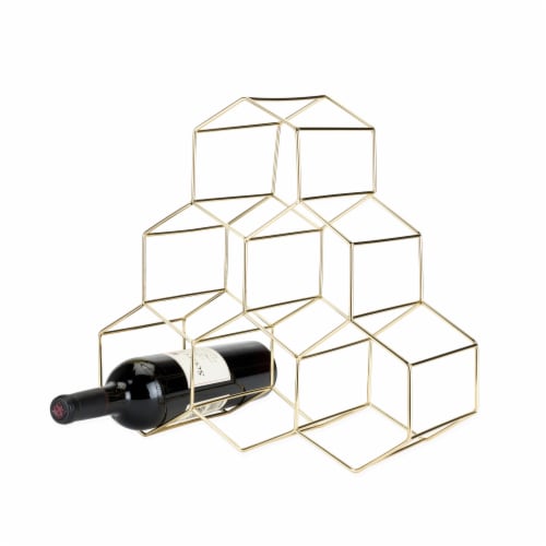 Gold Geo Counter Top Wine Rack by Viski® Perspective: back