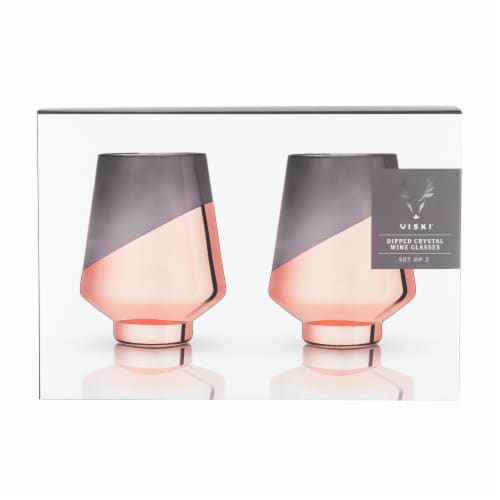 Dipped Crystal Stemless Wine Glasses by Viski® Perspective: back
