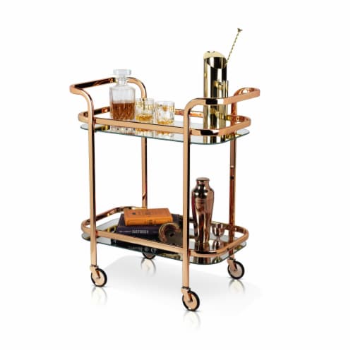 Viski 5891 Belmont Gold Bar Cart Perspective: back