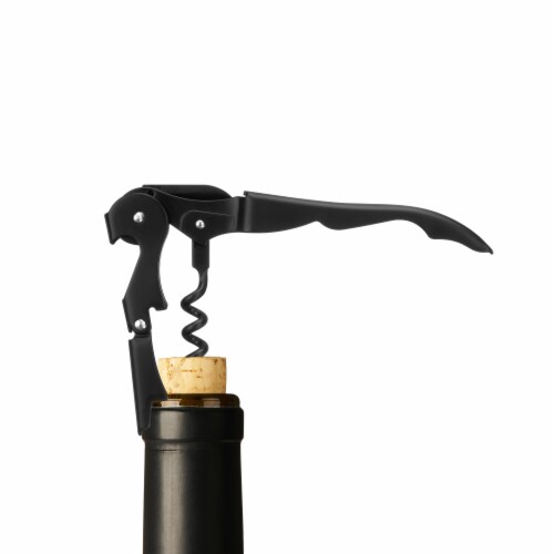 Truetap™: Double-Hinged Corkscrew in Matte Black with Black Perspective: back