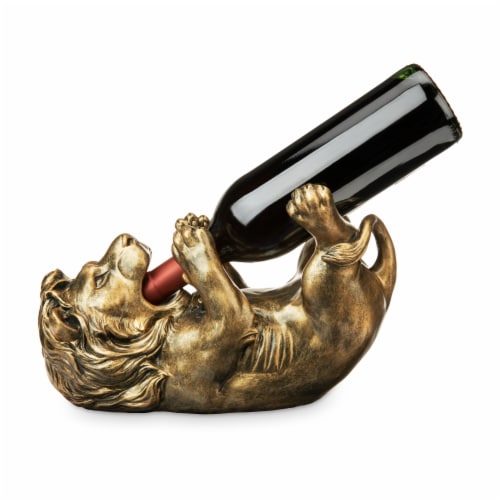 Antiqued Bronze Lion Wine Bottle Holder by True Perspective: back