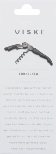 Viski® Gunmetal Signature Double Hinged Corkscrew Perspective: back