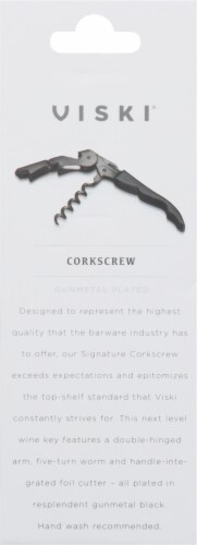 Viski® Gunmetal Signature Double Hinged Corkscrew Perspective: back