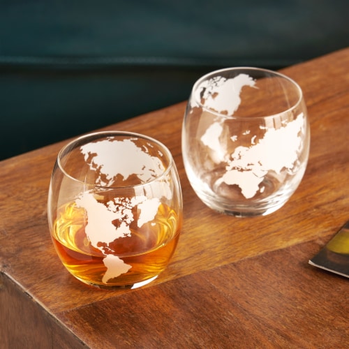 Viski Globe Whiskey Tumblers Perspective: back