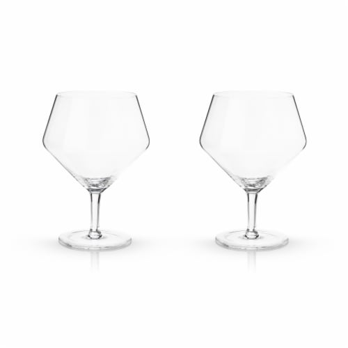 Viski Angled Crystal Gin & Tonic Glasses Perspective: back