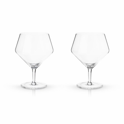 Viski Angled Crystal Gin & Tonic Glasses Perspective: back