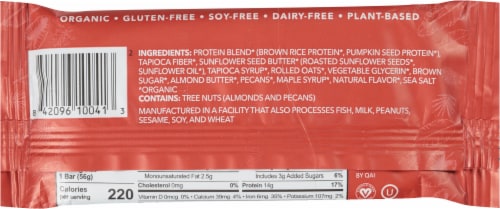 ALOHA Maple Sea Salt Plant Based Protein Bar Perspective: back