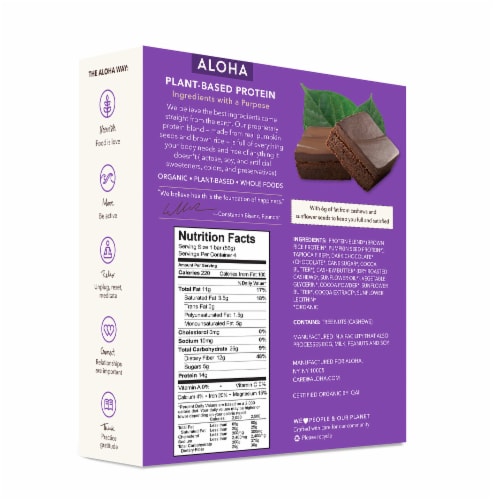 Aloha Chocolate Fudge Brownie Protein Bars Perspective: back