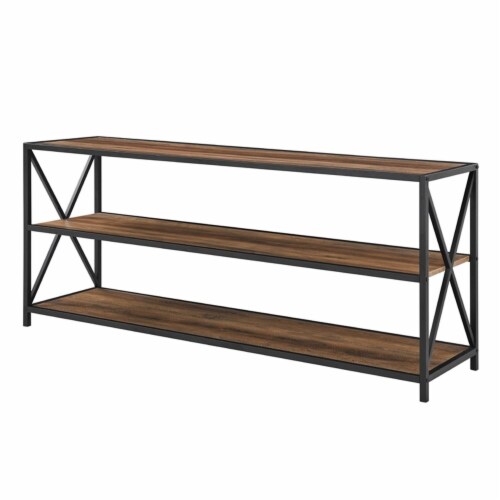 60 X Frame Metal and Wood Console Table in Reclaimed Barnwood