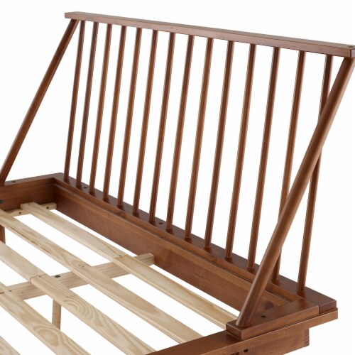 Walker Edison Furniture BQSPINCA Modern Wood Queen Spindle Bed Caramel