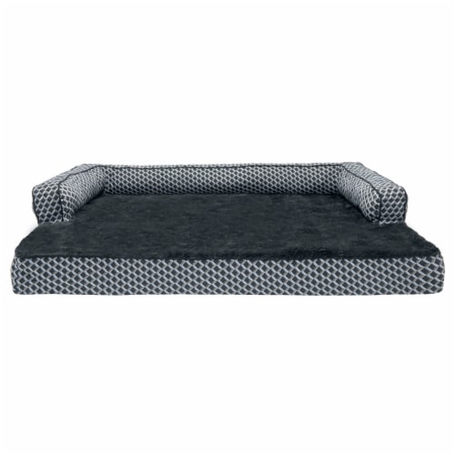 FurHaven Plush Decor Comfy Couch Cool Gel Sofa Dog Bed Jumbo Plus Diamond Gray Jumbo Plus Jay C Food Stores