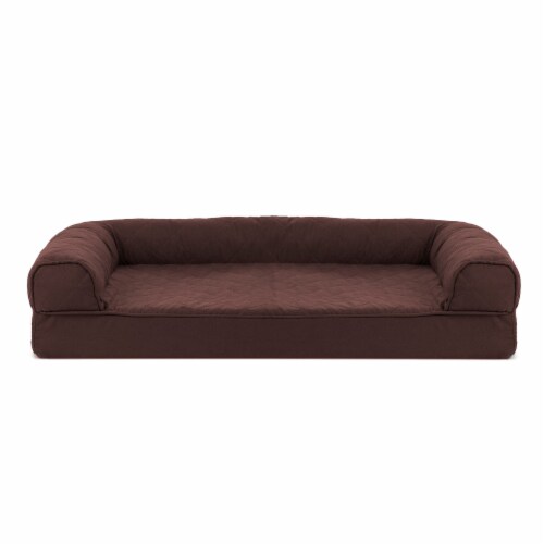 FurHaven Quilted Orthopedic Sofa Dog Bed|Medium, Coffee Perspective: back