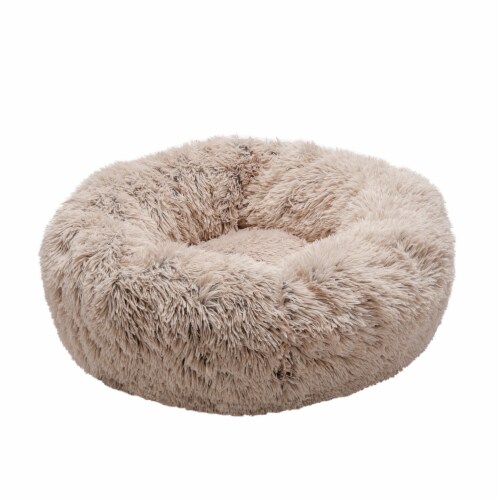 Furhaven™ Calming Cuddler Pet Bed - Taupe Perspective: back