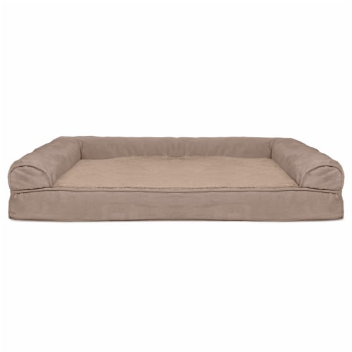 FurHaven Plush & Suede Orthopedic Sofa Dog Bed|Jumbo, Almondine Perspective: back