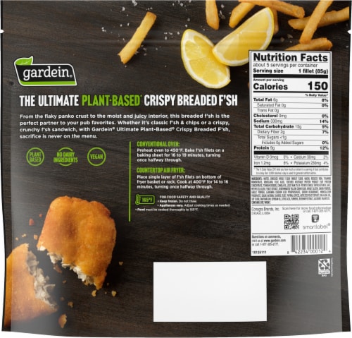 Gardein Ultimate Plant-Based Crispy Breaded Fish Perspective: back