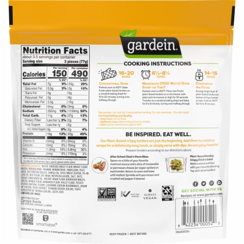 Gardein Vegan Frozen Seven Grain Crispy Plant-Based Chick'n Tenders Perspective: back