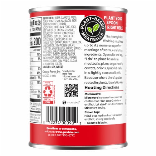 Gardein Vegan Plant-Based Meatball Italian Wedding Soup Perspective: back