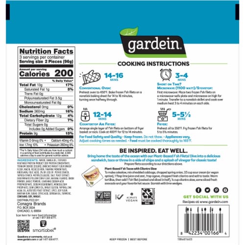 Gardein Vegan Frozen Golden Plant-Based Fishless Filets Perspective: back
