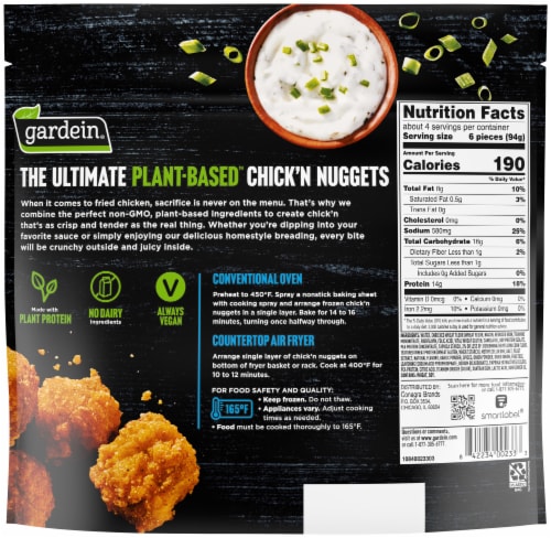 Gardein® Ultimate Vegan Plant Based Chick'n Nuggets Perspective: back