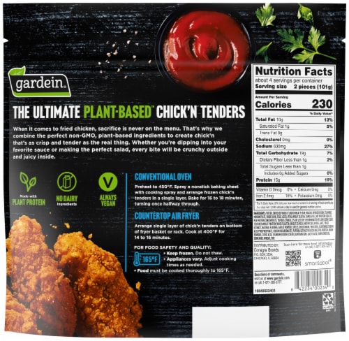 Gardein Ultimate Plant-Based Chick'n Tenders Frozen Vegan Food Perspective: back
