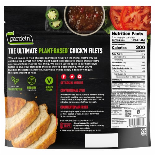 Gardein Ultimate Plant-Based Vegan Spicy Chick'n Filets Perspective: back