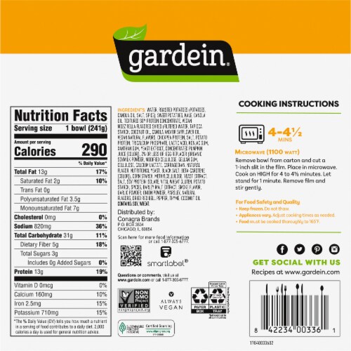 Gardein Saus'age Potato & Kale Breakfast Bowl Perspective: back