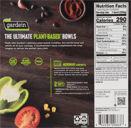 Gardein Ultimate Plant Based Be'f Burrito Perspective: back