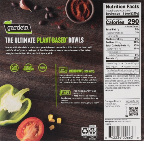 Gardein Ultimate Plant Based Be'f Burrito Perspective: back
