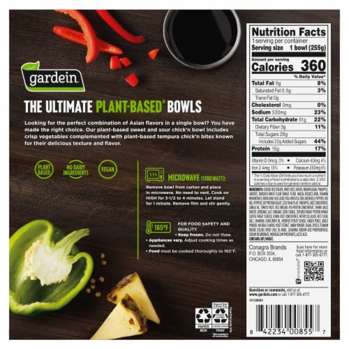 Gardein® Ultimate Plant Based Sweet & Sour Chick'n Bowl Perspective: back
