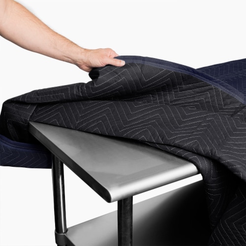 1 Blanket 80 x 72 Moving & Packing Blanket Blue & Black by Sure-Max Perspective: back