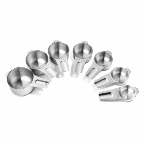 Measuring Cups - Heavy Duty Stainless Steel Silver Set of 7