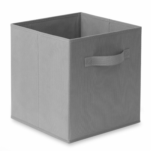 (Set of 6) Collapsible Fabric Cubes, 11 Storage Bins - Gray Perspective: back