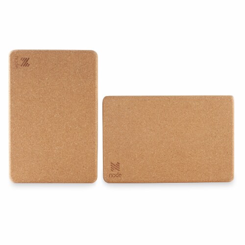Node Fitness (Set of 2) Natural Cork Yoga Blocks Perspective: back